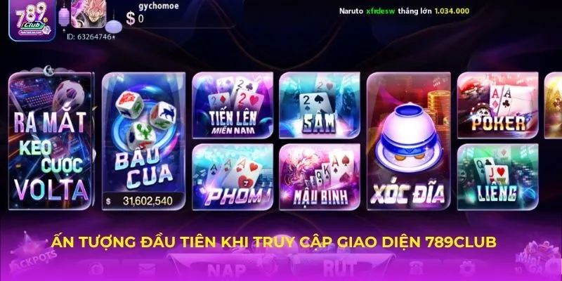 Ấn tượng đầu tiên khi truy cập giao diện 789CLUB