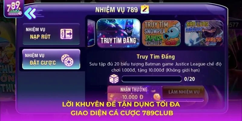 Lời khuyên để tận dụng tối đa giao diện cá cược 789CLUB
