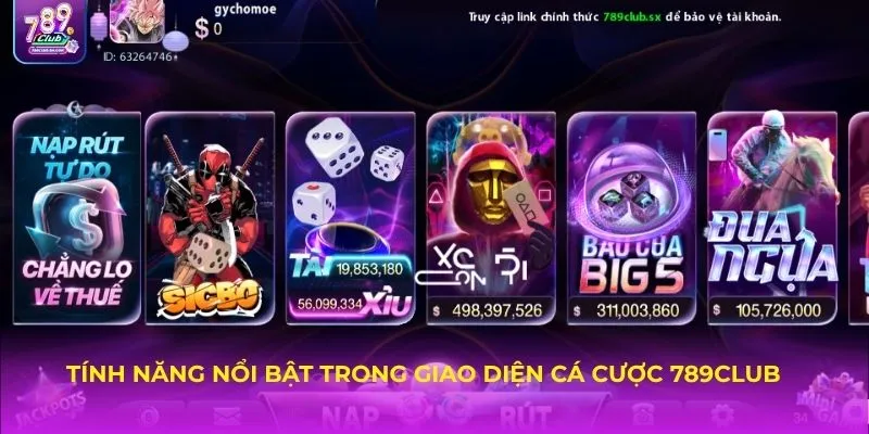 Tính năng nổi bật trong giao diện cá cược 789CLUB