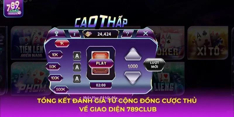 Tổng kết đánh giá từ cộng đồng cược thủ về giao diện 789CLUB